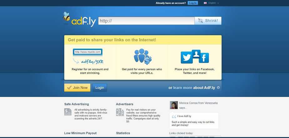 Adfly Highest paying url shortener